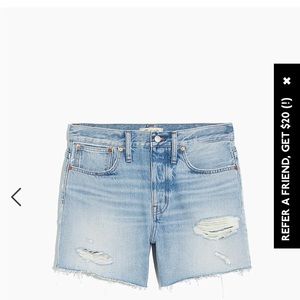 NWT Madewell relaxed mid-length denim shorts